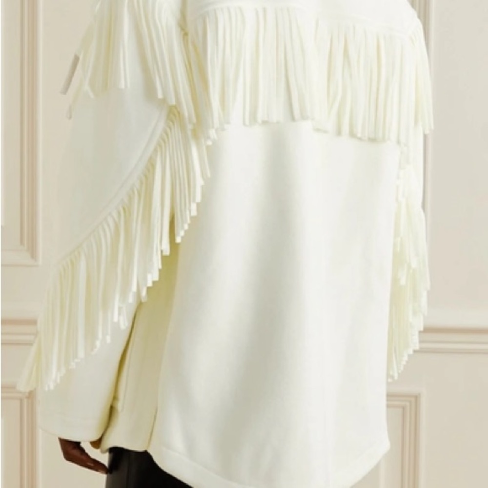 NEW Philosophy di Lorenzo Serafini's jacket, OVERSIZED FRINGED IVORY (FR36/US4)